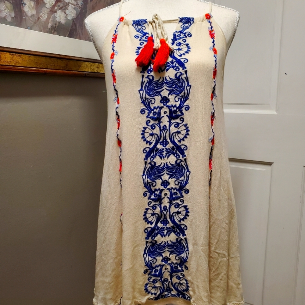 THML mini embroidered dress